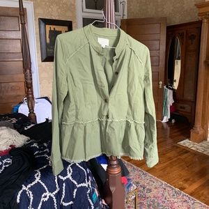 Caslon raw hem utility‎ jacket in sage . Worn twice.